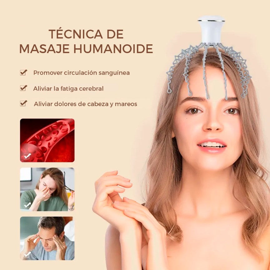 MASAJEADOR DE CABEZA ELÉCTRICO E INALÁMBRICO